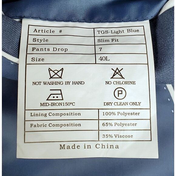 New The Groomsman Suit Modern Fit 42 Regular Light Blue Blazer Suit Jacket - Picture 7 of 9